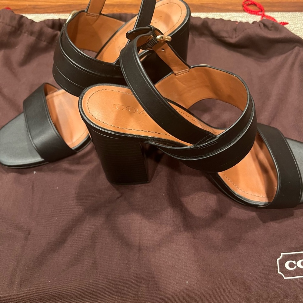 Coach Black Leather Heels - Picture 6 of 8